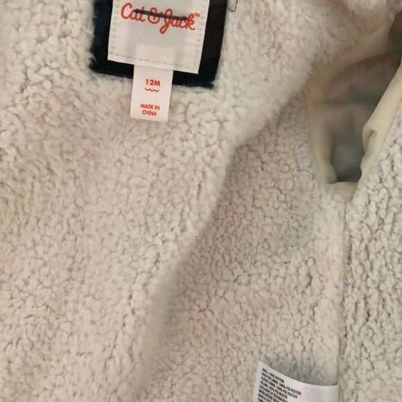 Cat & Jack Camo Cargo Style Fur Jacket 12mo - Picture 6 of 6